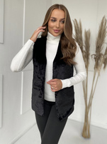 Czarna kamizelka futrzana damska Loxxley