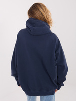 Granatowa damska bluza kangurka z napisem