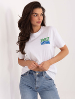 Biało-żółty t-shirt z nadrukiem cytryn SUBLEVEL 