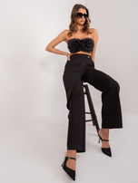 Hurtownia Czarne szerokie spodnie materiałowe