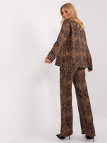 Hurt Camelowo-czarny komplet casualowy z szerokimi spodniami