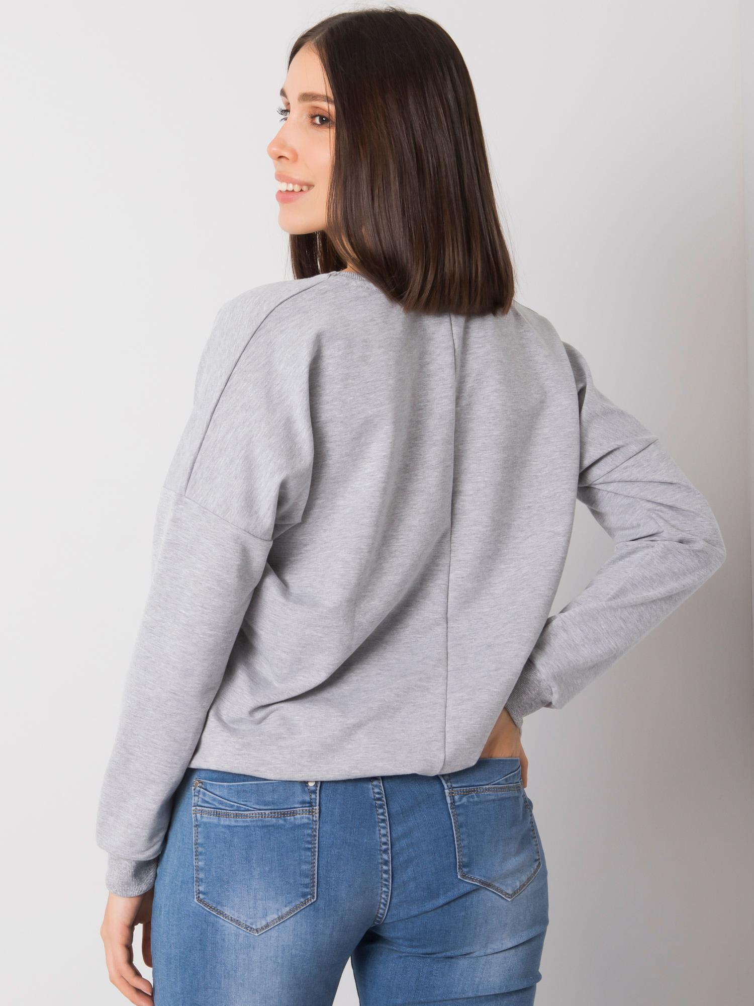 Grey melange plus size blouse with print Juliee
