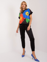 Hurt Czarny dwuczęściowy komplet welurowy RUE PARIS