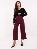 Bordové elegantní kalhoty culottes RUE PARIS.
