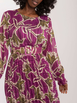 Hurt Fioletowa sukienka wieczorowa z błyszczącą nitką