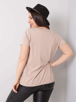 Beżowa bluzka plus size z bawełny Celeste