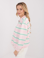 Jasnoróżowa damska bluza z kołnierzykiem