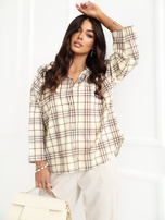 Jasnożółta damska koszula z rękawem 7/8