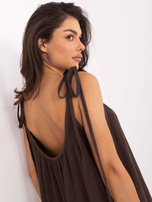 Ciemnobrązowa bawełniana sukienka z muślinu OCH BELLA