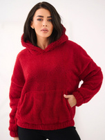 Ciemnoczerwona bluza miś z kapturem 