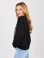 Czarna bluza oversize z nadrukiem RUE PARIS 