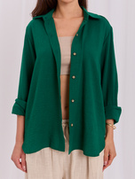 Tmavě zelená rozepínací košile z bavlny.