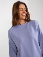 Hurt Jasnofioletowa luźna bluza bez kaptura z rozcięciami