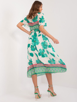Hurt Green-beige women's dress with a belt.