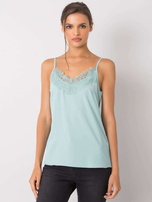 Miętowy top z koronką Alenna