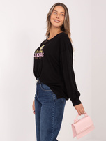 Czarna asymetryczna bluza bez kaptura RUE PARIS 