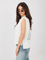 Biały damski t-shirt bez rękawów SUBLEVEL 