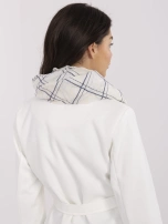 Ecru damska chusta w kratę