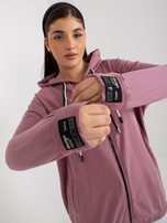 Hurt Brudnoróżowa rozpinana bluza plus size z nadrukiem z tyłu