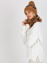 Hurtownia Camelowo-czarny zimowy komin damski 