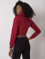 Bordowa krótka rozpinana bluza dresowa Ann RUE PARIS 