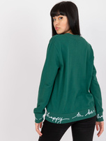 Dark Green Women's Cotton Bomber Sweatshirt 