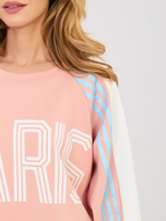 Pastelowy dresowy komplet z lampasami