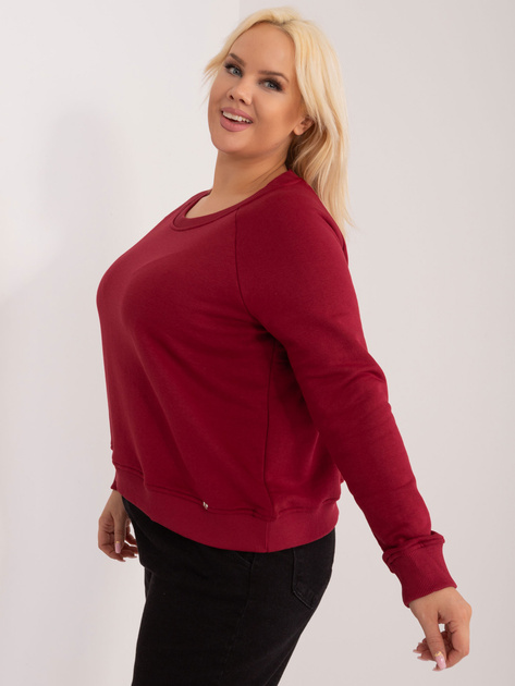 Bordowa bluza plus size z bawełny Donna