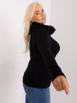Hurtownia Czarny damski sweter plus size z wiskozą