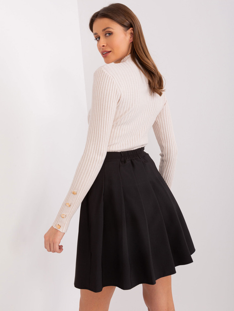 Hurtownia Czarna mini spódnica rozkloszowana z plisowaniem
