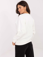 Ecru damska bluza z naszywką RUE PARIS 