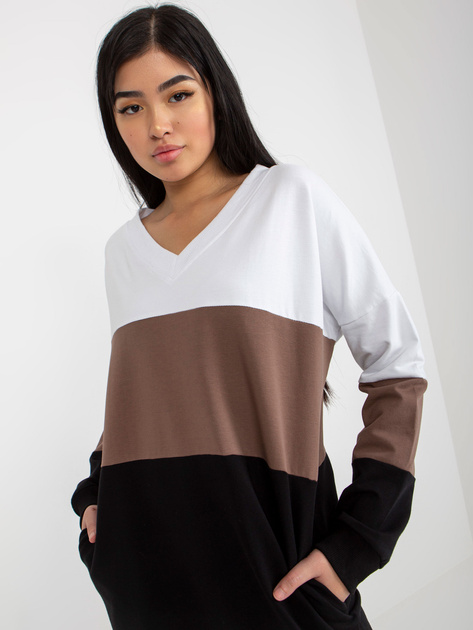 Hurt Biało-czarna sukienka basic z kieszeniami RUE PARIS