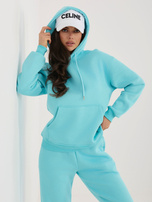 Turkusowy dresowy komplet z ociepleniem 