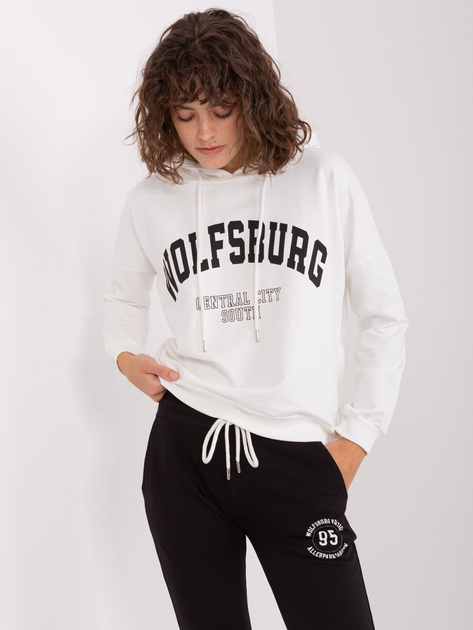 Hurt Ecru-czarny komplet damski dresowy z bluzą