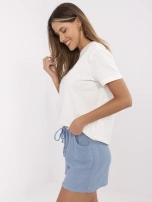 Brudnoniebieskie letnie szorty z muślinu 