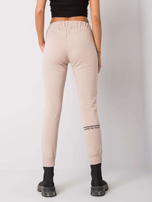 Jasnobeżowe spodnie dresowe z bawełny Winsley