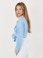 Jasnoniebieska muślinowa koszula z kołnierzykiem
