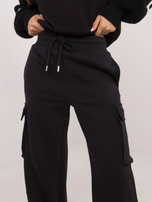 Hurt Czarne szerokie spodnie dresowe typu cargo SUBLEVEL