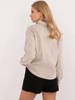 Hurt Jasnobeżowa sztruksowa koszula oversize z bawełny SUBLEVEL