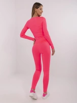 Fluo różowy gładki komplet sportowy Patrice