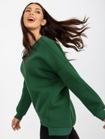 Hurt Ciemnozielona dresowa bluza basic z długim rękawem  