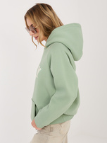 Pistacjowa damska bluza z wypukłym napisem RUE PARIS