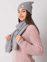 Grau gestrickter Set für den Winter RUE PARIS.
