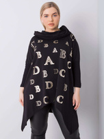 Czarna bluza plus size z kapturem Aina
