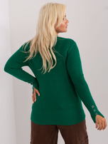 Hurt Ciemnozielony damski sweter plus size z wiskozą