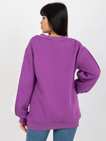 Hurt Fioletowa bluza bez kaptura z rozcięciami na rękawach