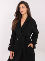 Black coat with stripes on the sleeves RUE PARIS.