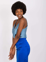 Niebieski top na regulowanych ramiączkach Adelina OCH BELLA