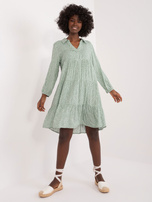 Hurt Khaki sukienka z printem i kołnierzem SUBLEVEL