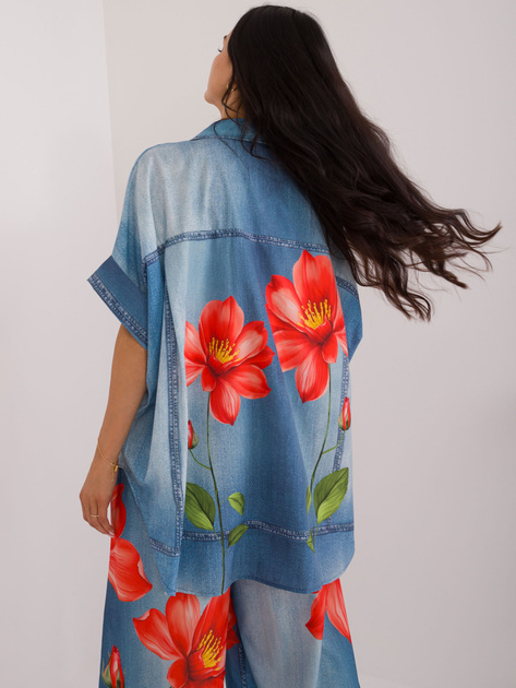 Hurtownia Niebieska koszula oversize od kompletu